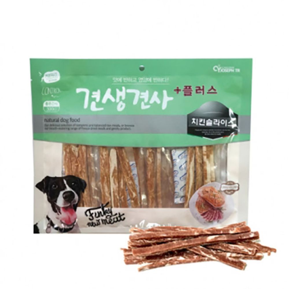 강아지간식 치킨 슬라이스 300g 1P 애견 간식 보상 - 상품 이미지