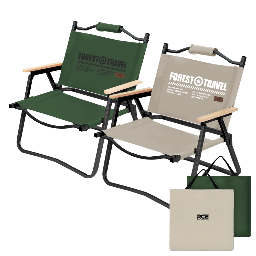 로티캠프 감성 휴대용 경량 로우체어 접이식 캠핑의자 M, 탄, 2개