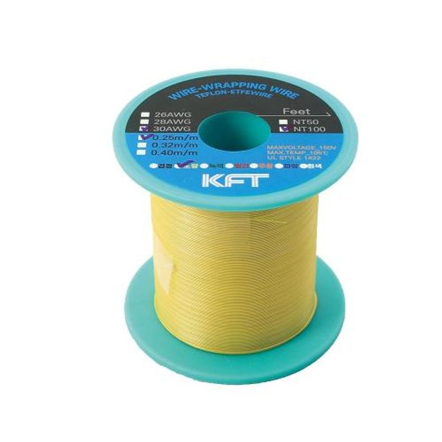 세신 압착기 래핑와이어 SB-30AWG(100M) 노랑 SB-30AWG 1EA - 메인 이미지