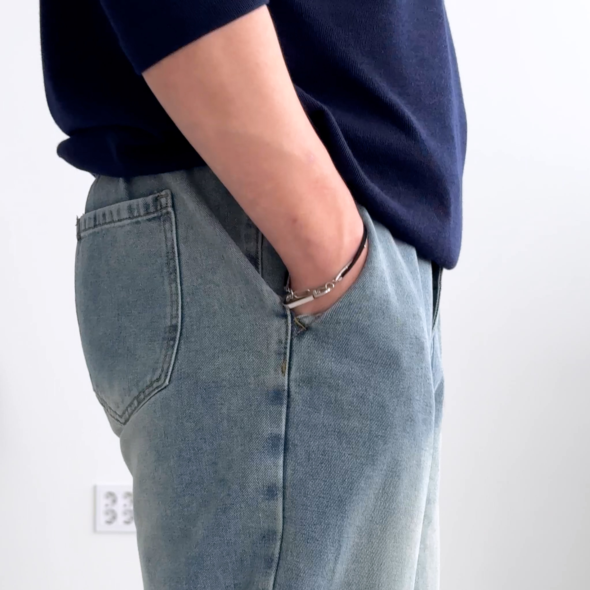 남자세미와이드청바지 남자기모청바지 세미와이드데님 이미지 7