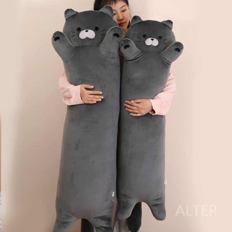대형 고양이 캐릭터 쿠션 롱 베개 인형 쿨링 냉감 바디필로우 수면 고양이 90cm - 상세 이미지 3