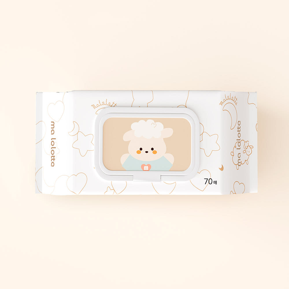 마롤로뜨 아기물티슈 캡형 대용량 유아 두꺼운 도톰한 프리미엄 물티슈 70매 10팩