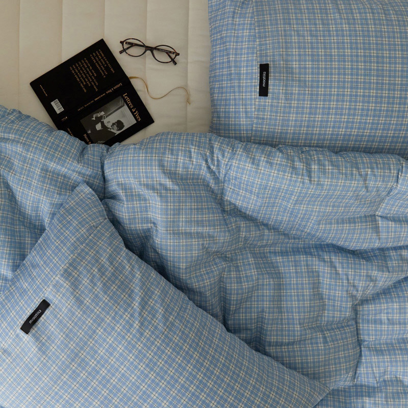 마틸라 노튼클래식 순면 체크 항균 옥수수솜 차렵 이불 베개세트 SS