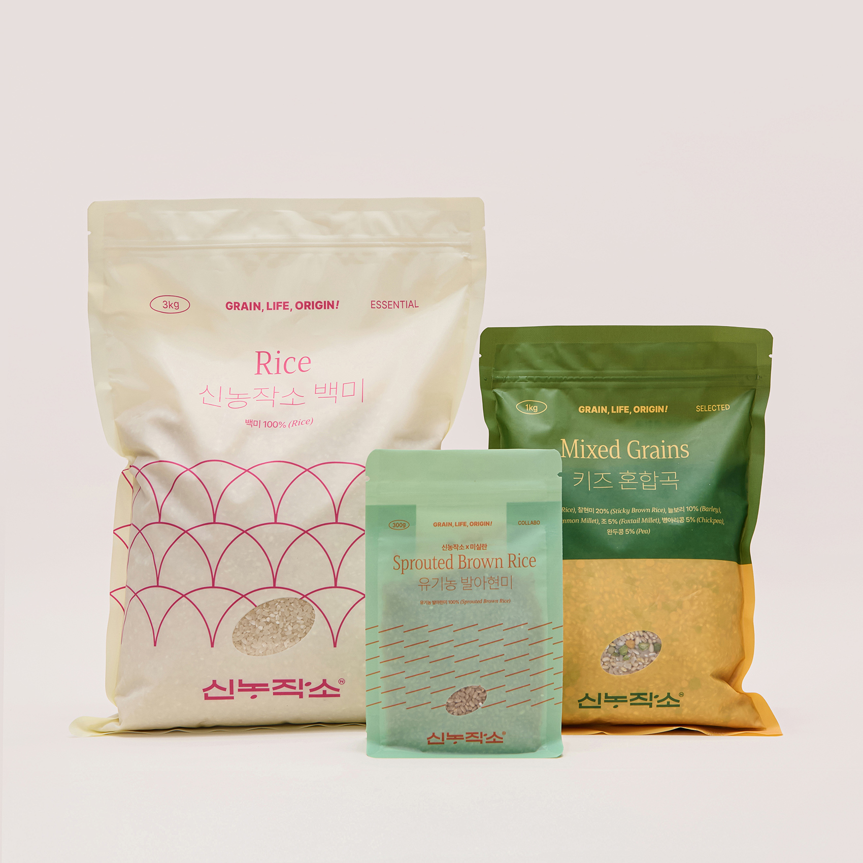 아이 성장 잡곡 세트(백미 3Kg, 키즈 혼합곡 1Kg, 발아현미 300g)