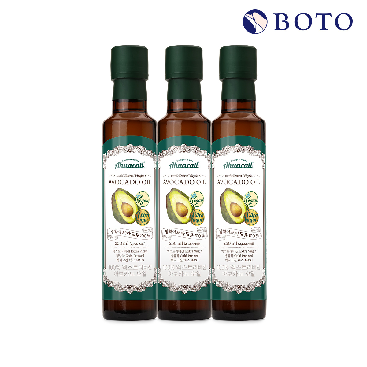 보뚜 아후카틀 엑스트라버진 아보카도오일 250ml 3병 - 메인 이미지