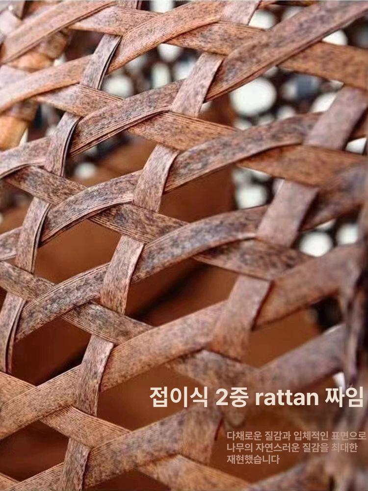 솔비에 행잉체어 야외가구 흔들의자 테라스 스윙 그네의자 라탄 마법잎 등나무 1인용 커피색 포함 8종 - 상세 이미지 3