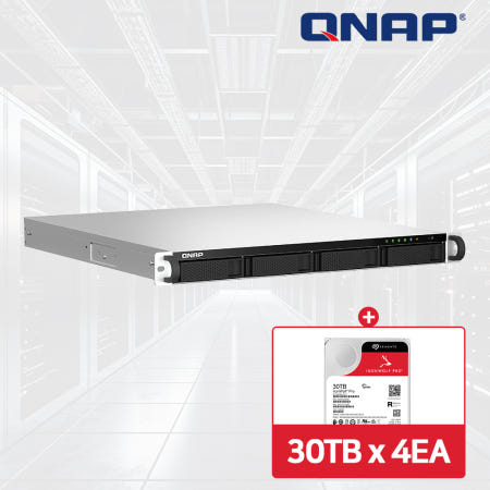 QNAP QNAP TS-464U-RP-8G NAS 4베이 아이언울프프로 120TB [30TBx4] HDD 포함