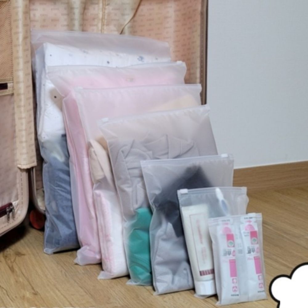 1장 30x40 반투명 다회용 지퍼식 봉투 지퍼백 파우치 - 메인 이미지