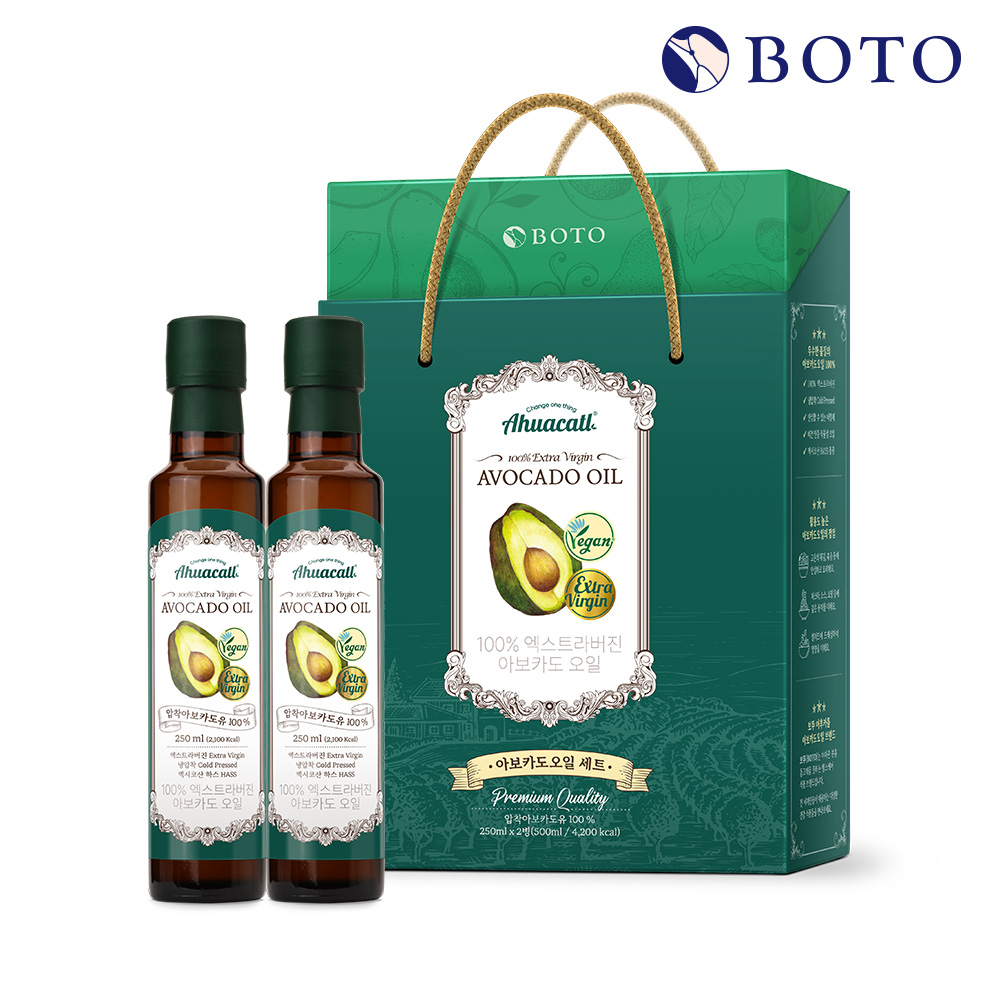 보뚜 100% 아후카틀 엑스트라버진 아보카도 오일 선물세트 (250ml x 2병) - 메인 이미지