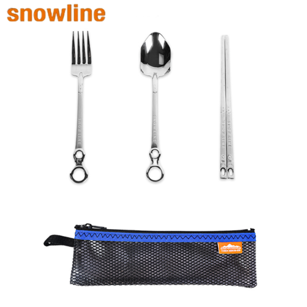 스노우라인 3종 수저세트 캠핑 백패킹 스테인레스 수저 1번 세트