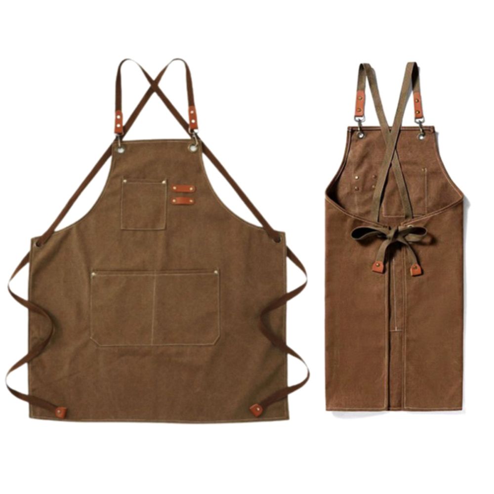 앞치마 모던 깔끔한 브라운 공방 카페앞치마