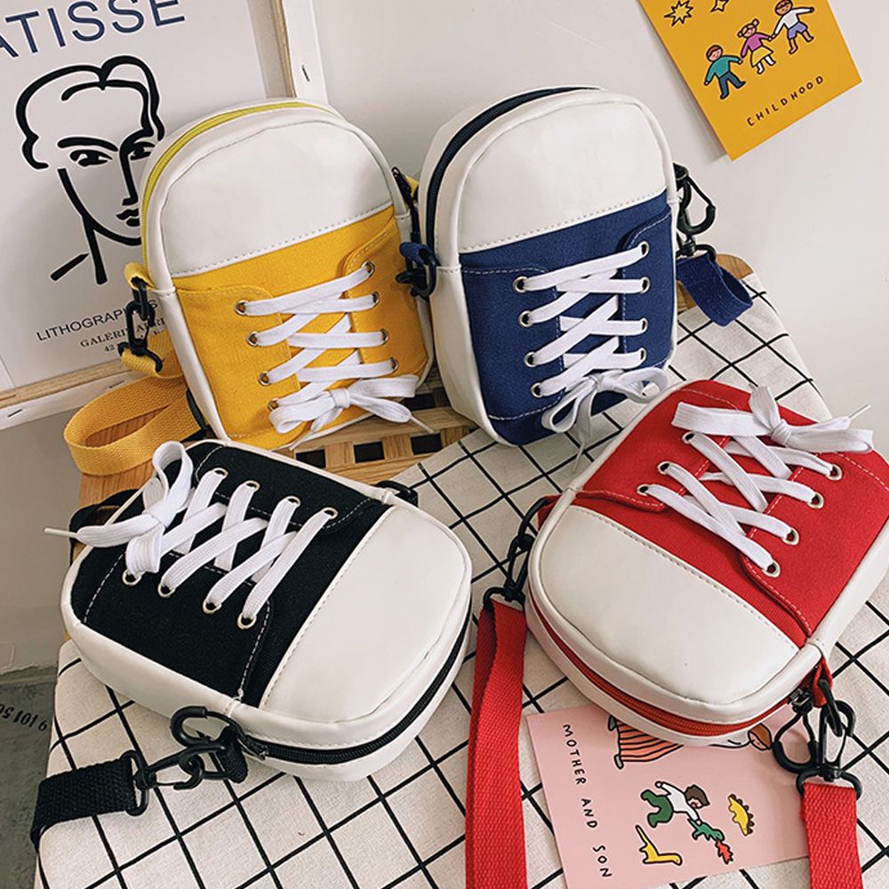 (큰손할인) 미니 캔버스 크로스백 가방 놀이공원 코디 레드 - 상품 이미지