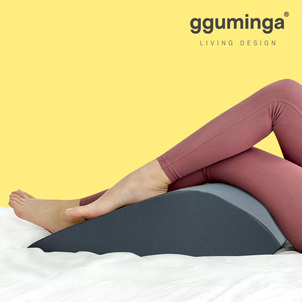 꾸민가 다리베개 발베개 종아리 무릎 허리 다리 등 침대 쿠션 올리고자기 그레이