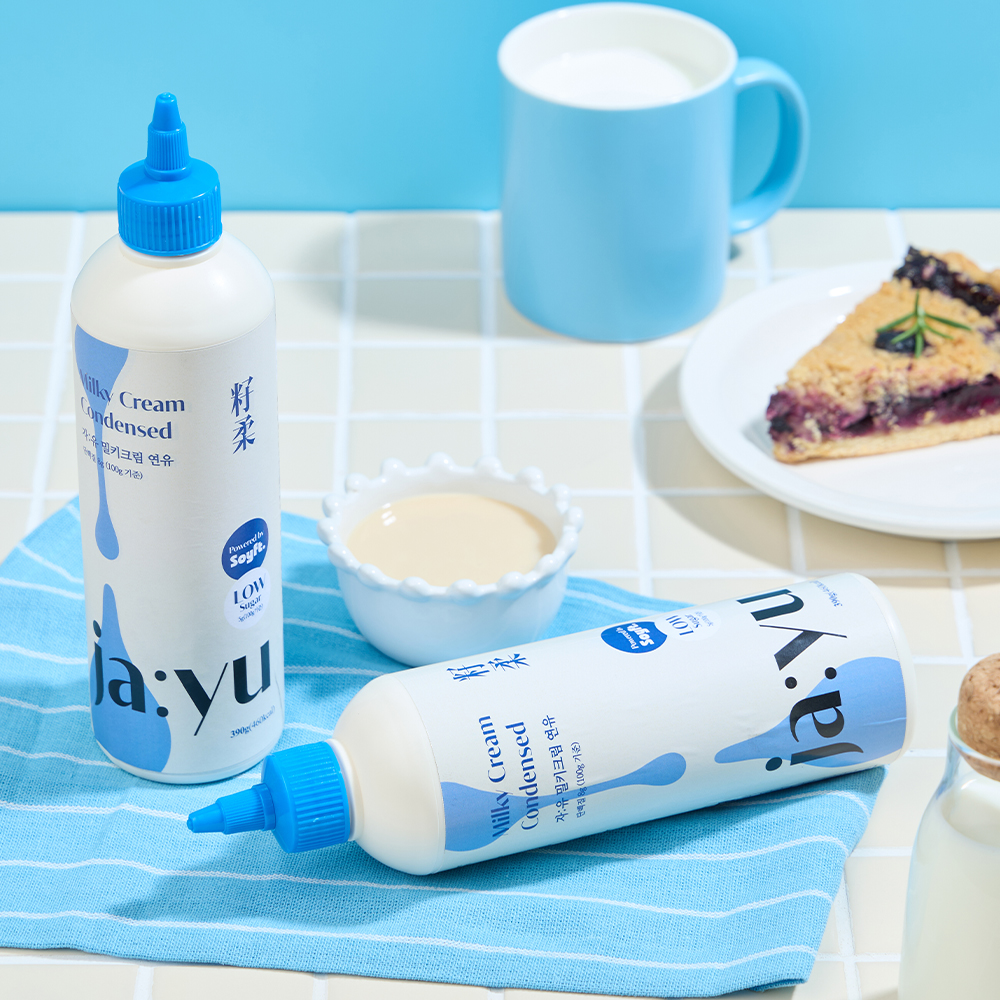 JAYU 자유 저당 연유 밀키프로틴 430g, 비건 식물성 베지크림 420g 이미지 2