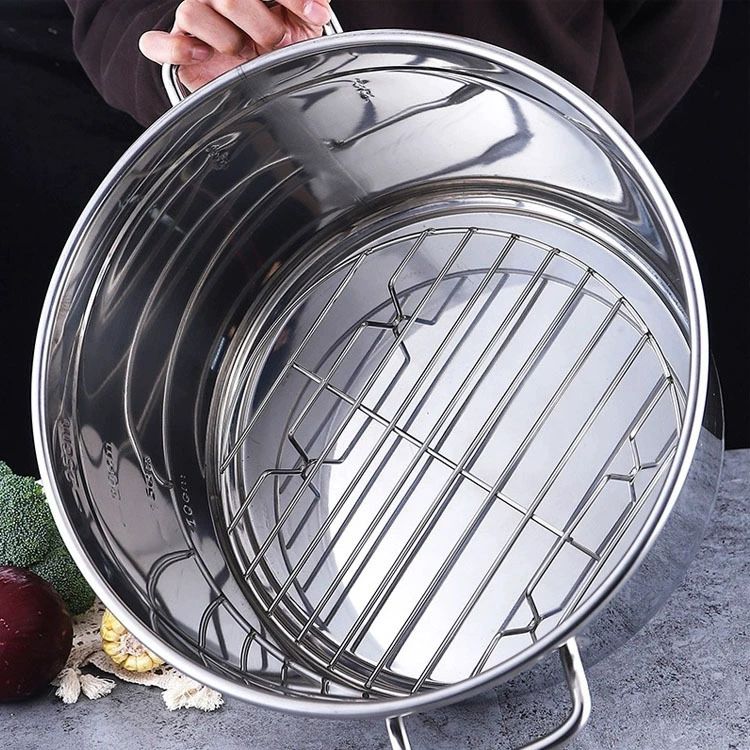 직경 원형 찜솥 바퀴 찜판 육수통 대형 바퀴달린 메쉬망 찜냄비 찜통 찜기 26cm 국물망 30국물통과호환 - 상세 이미지 4