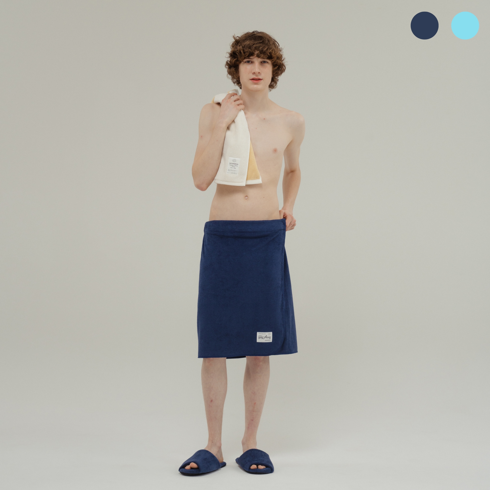 [헤이데이무드 HDM] 남성 샤워가운 골프가운 테리 모달 맨즈 로브 2컬러