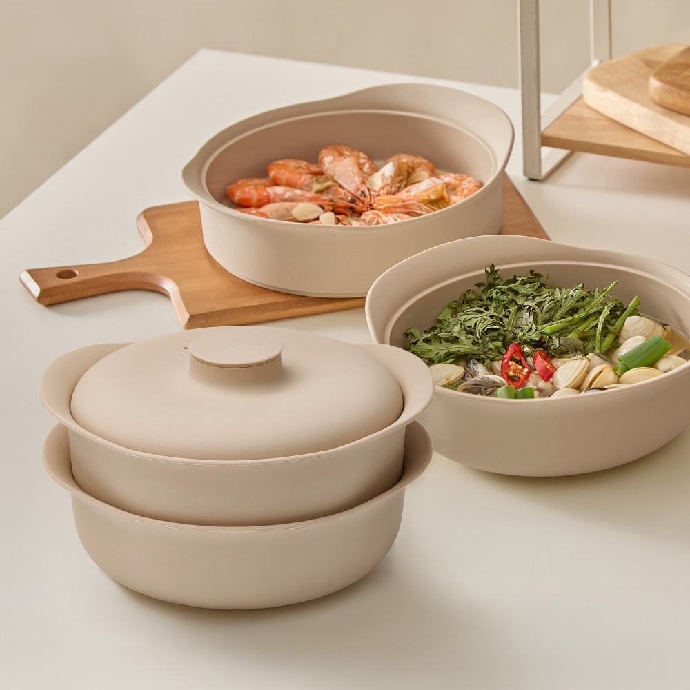 실리프랑 생선찜기 특허 전자레인지용기 실리콘찜기 전자렌지 미세플라스틱제로 버터베이지