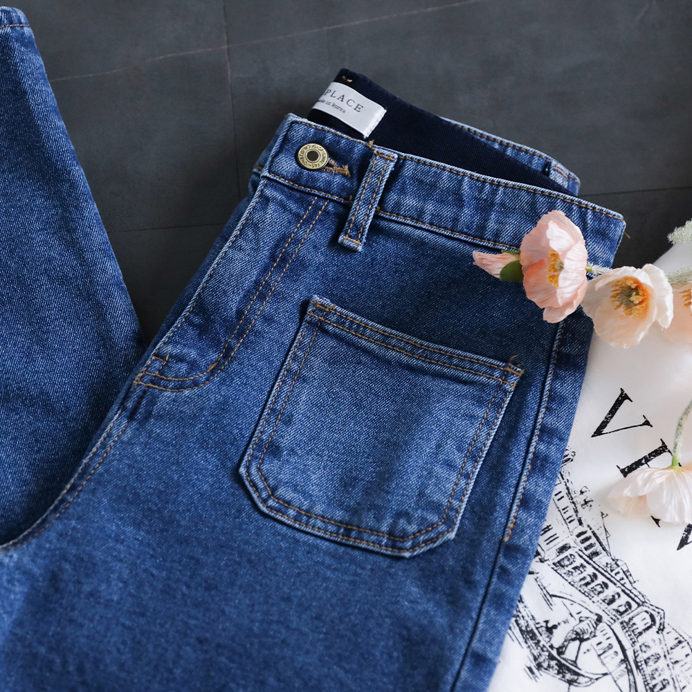 [재진행/정상가 41600] 리브헨 기모버전 겨울 속기모 앞포켓 히든밴딩  스판 세미와이드 팬츠 - 상세 이미지 5