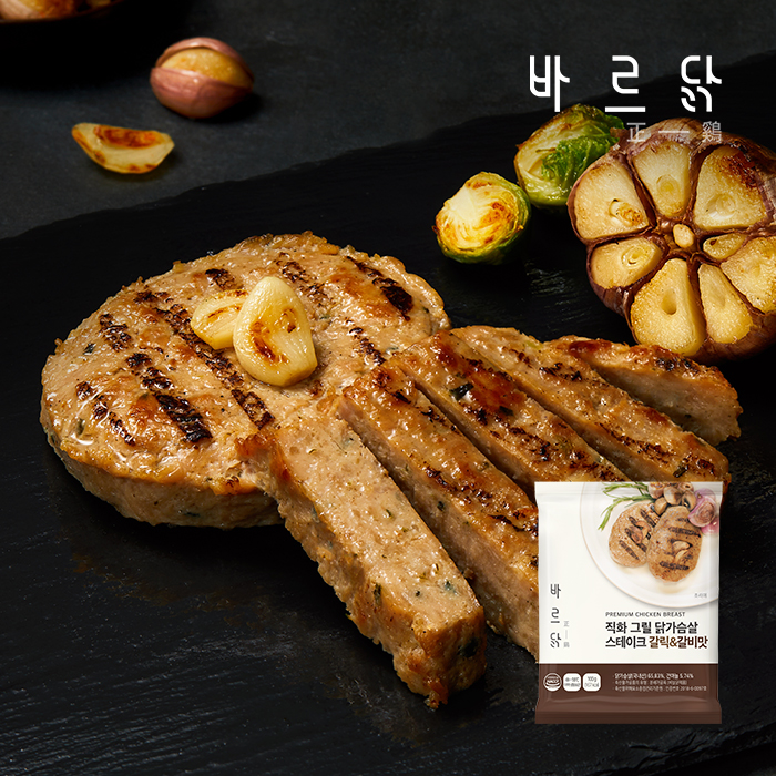 바르닭 직화그릴 닭가슴살 스테이크 갈릭&갈비맛 21팩 - 상품 이미지