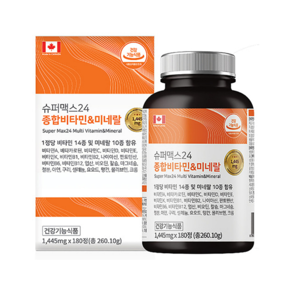 힐링팩토리 슈퍼맥스24 종합비타민 미네랄 프리미엄 골드 멀티비타민 올안원 180정, 1개 - 상품 이미지