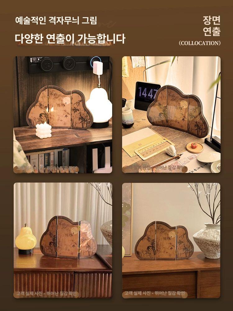 미니병풍 우드파티션 그림 배경 제사 산수화 병풍 카페 병풍커버 인테리어 가정용 M5399 13x26 13x26 - 상세 이미지 4