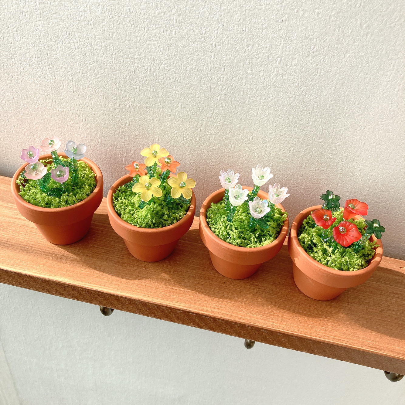 비즈식물 꽃 키트 diy 만들기 세트 비즈화분 재료 개나리 - 상세 이미지 2