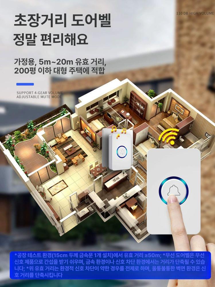 노인용 무선 호출기 알람 장치 호출벨 식당 카페 비상 비상벨 진동벨 노인비상벨 무선호출벨 기본형 1개 버튼+1개 나팔 - 상세 이미지 3