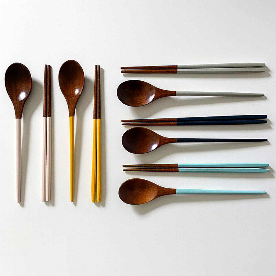 천연 옻칠 원목 수저세트 에비히슈테른 한식 우드 나무 부부 숟가락 젓가락 세트