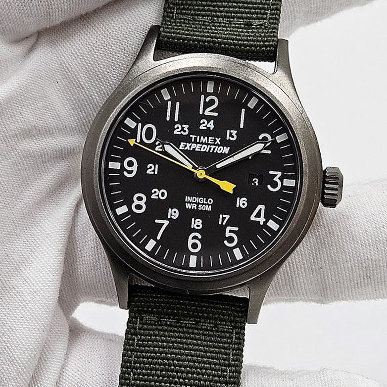 타이맥스 익스페디션 남자 손목시계 40mm TIMEX 나일론 스카우트 남성 시계 그린 - 상품 이미지