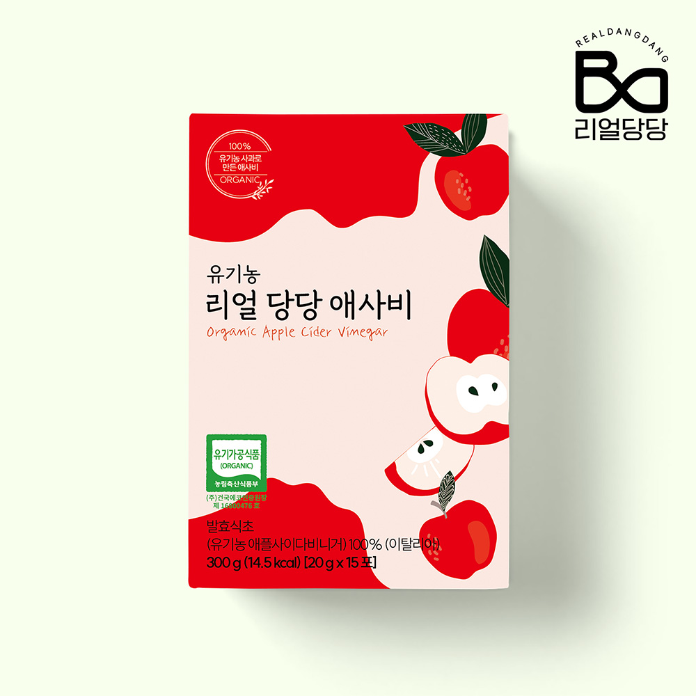 리얼당당 이탈리아 유기농 애플사이다비니거 애사비 사과식초 20g 15포, 1개