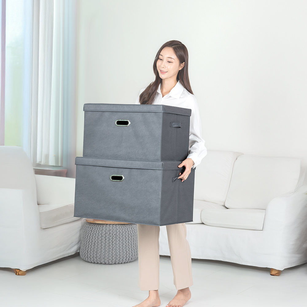 레토 접이식 리빙박스 패브릭 정리함 수납 공간 박스 54L 이미지 7