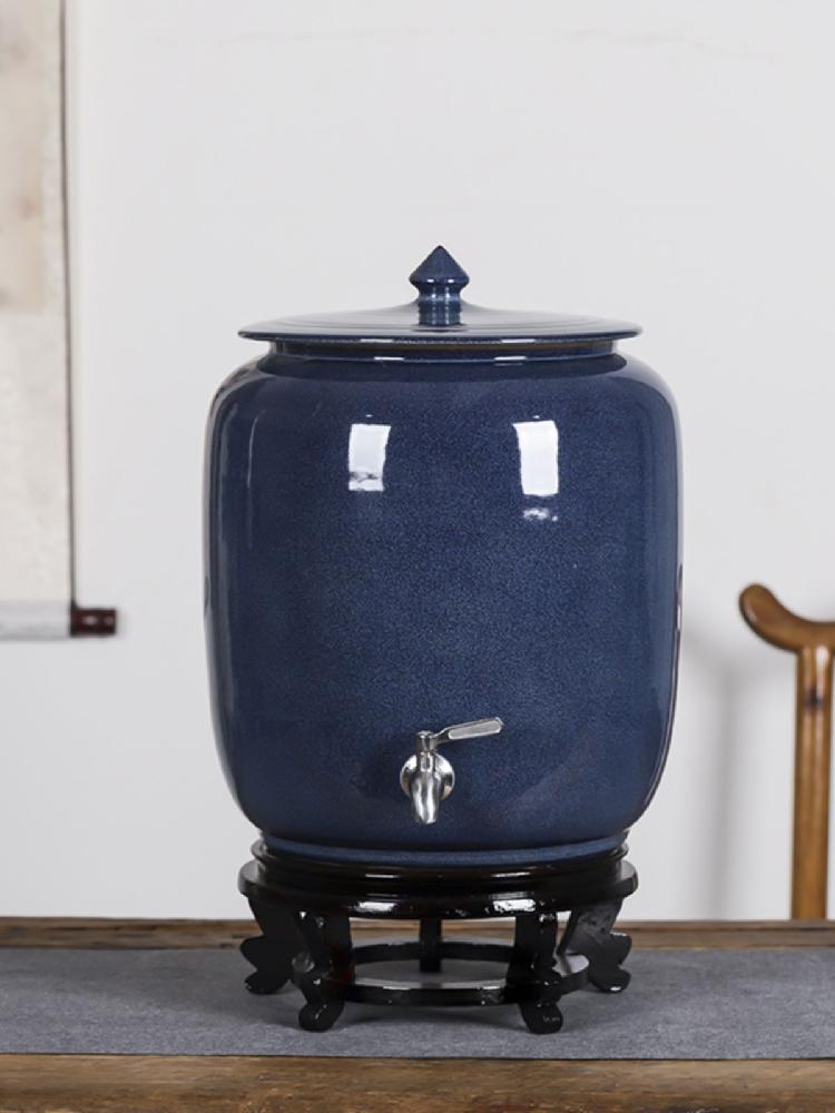 술항아리 사케 술단지 동동주 디스펜서 옹기 술 물독 난초 15kg - 상세 이미지 3