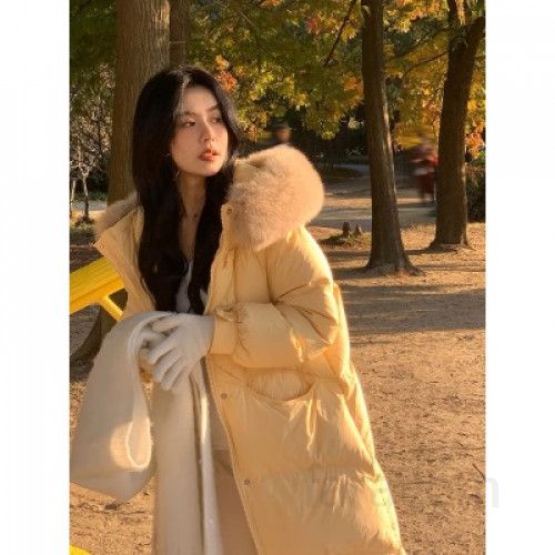 여성용 롱패딩 미디 길이 하이엔드 스트릿 패션 겨울 아우터 스타일 편안한 착용감 데일리룩 - 상세 이미지 2