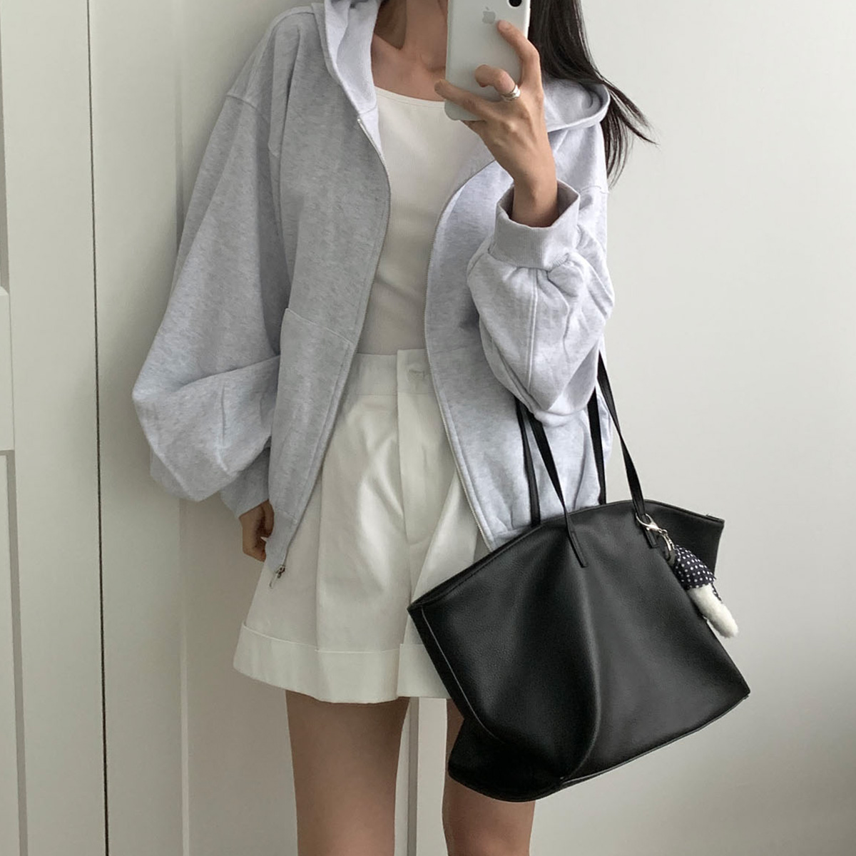 아웃핏 네드 후디 긴팔 루즈핏 아방핏 코튼 베이직 후드집업 (3c)