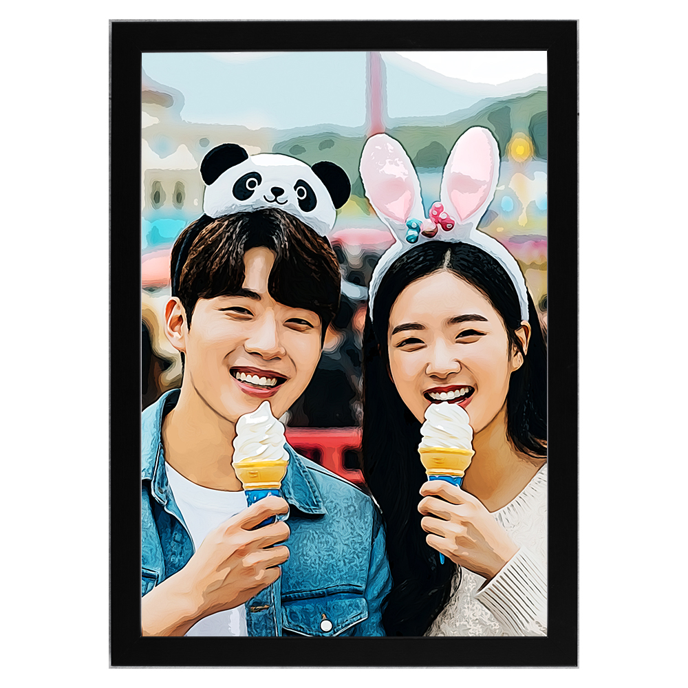 커플 일러스트 캐리커쳐 액자 거실 그림포스터 팝아트 결혼 선물 주문제작 그림