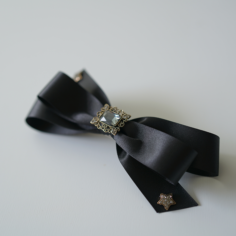 루드 로티 엔틱 크리스탈 보석 반묶음헤어핀 새틴 리본핀 L25SSAC41