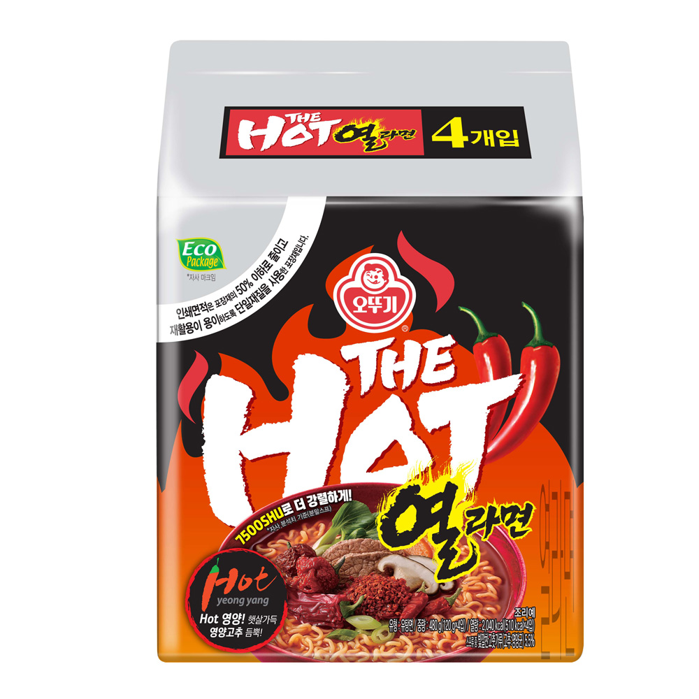 오뚜기 더핫열라면 120g 4개
