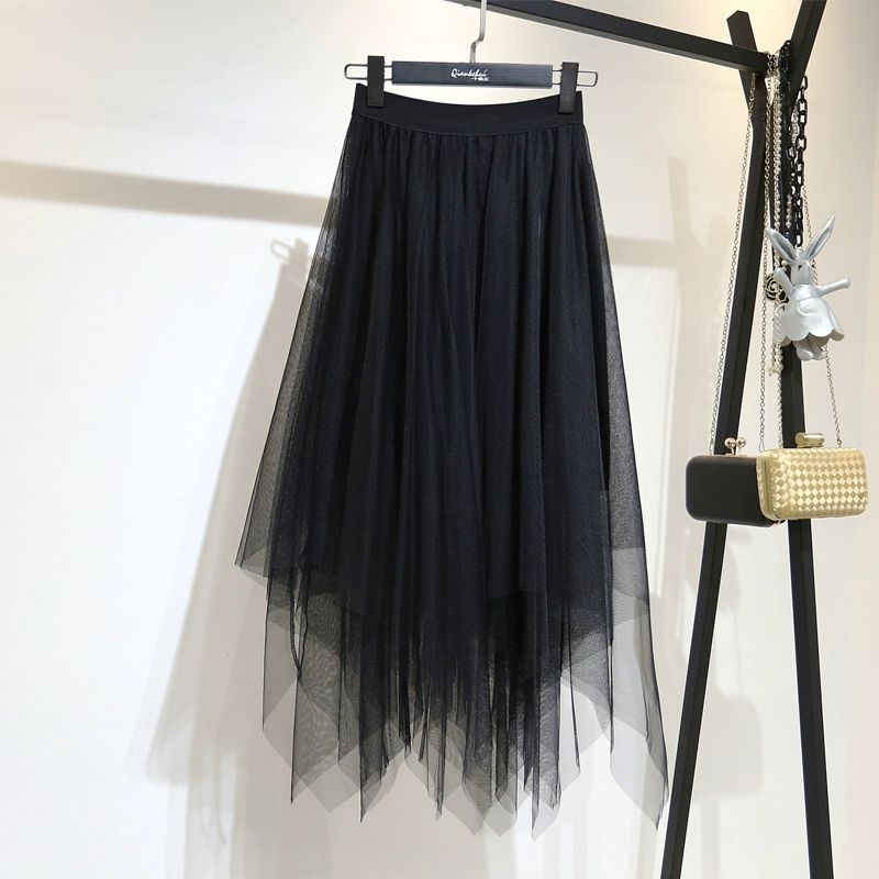 라인댄스 스커트 시폰 댄스복 치마 라틴 발레 요가 살사 살구색 73cm 추천 신장 153-159cm - 상품 이미지
