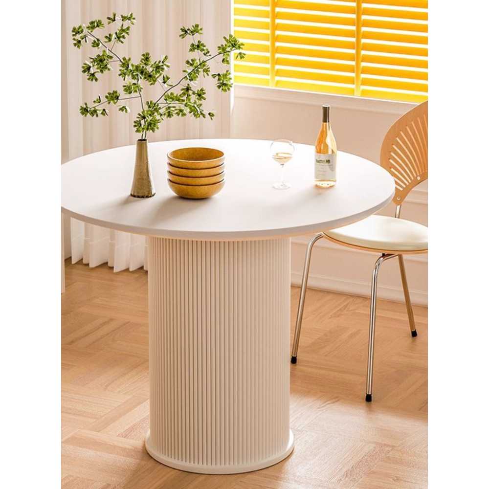템바보드 식탁 카페 화이트 통 포세린 세라믹 원형 흰색암반 70CM - 상세 이미지 4