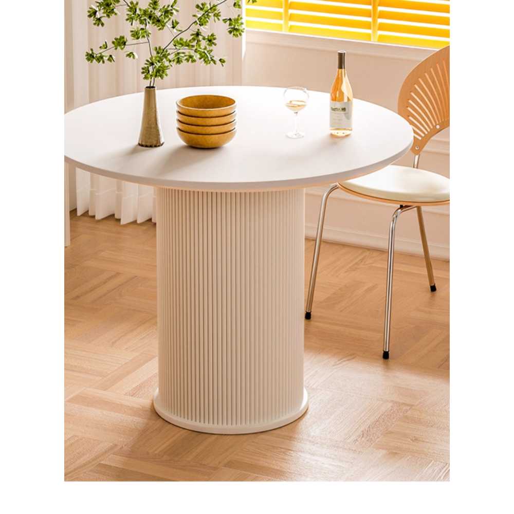 템바보드 식탁 카페 화이트 통 포세린 세라믹 원형 흰색암반 70CM - 상세 이미지 5