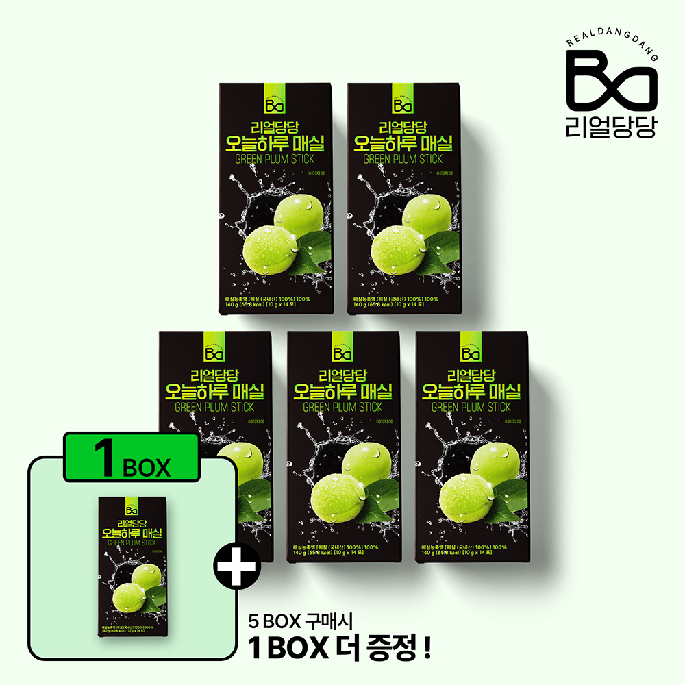 리얼당당 오늘하루 매실 스틱 임산부를 위한 무설탕 매실원액 엑기스 10g 14포, 6개