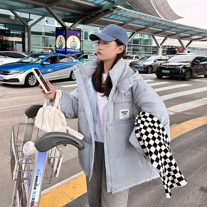 여성 중학생용 루즈핏 경량 패딩 코트 가벼운 착용감 귀여운 디자인 데일리 겨울 아우터 따뜻한 스타일 - 상세 이미지 4