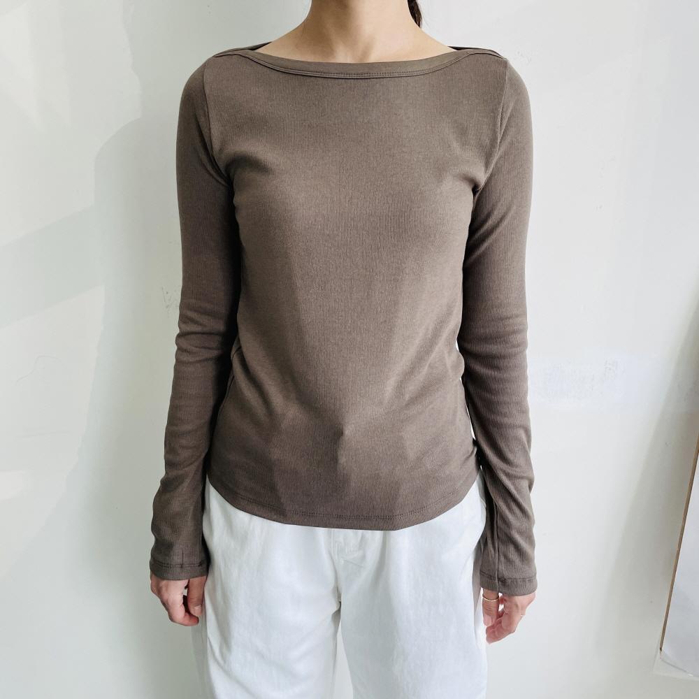 입술넥티셔츠 랍빠티 모달 레이어드 이너 긴팔 티셔츠 - 상세 이미지 3