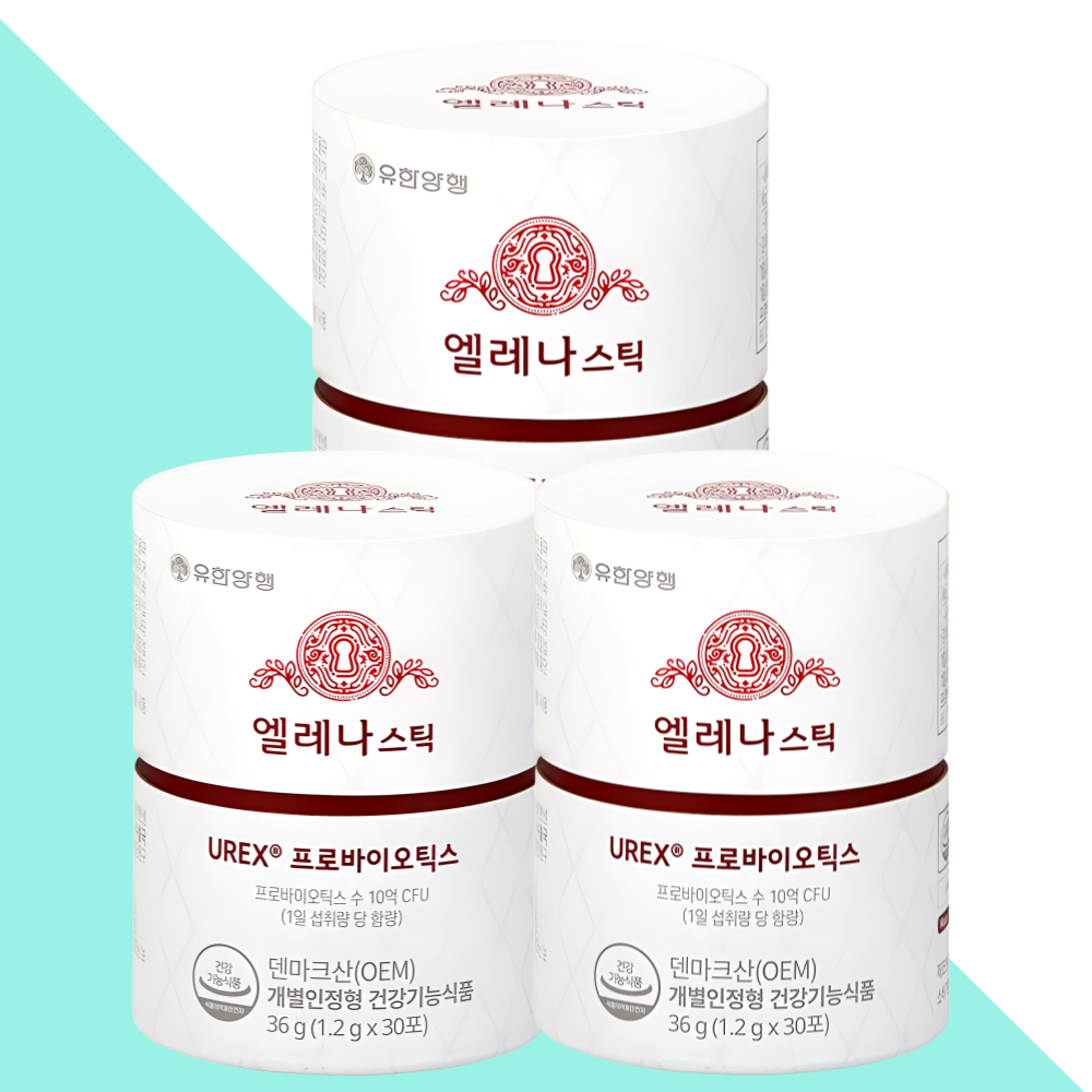 유한양행 엘레나 스틱 질유산균 분말형 UREX 30포X3개 - 메인 이미지