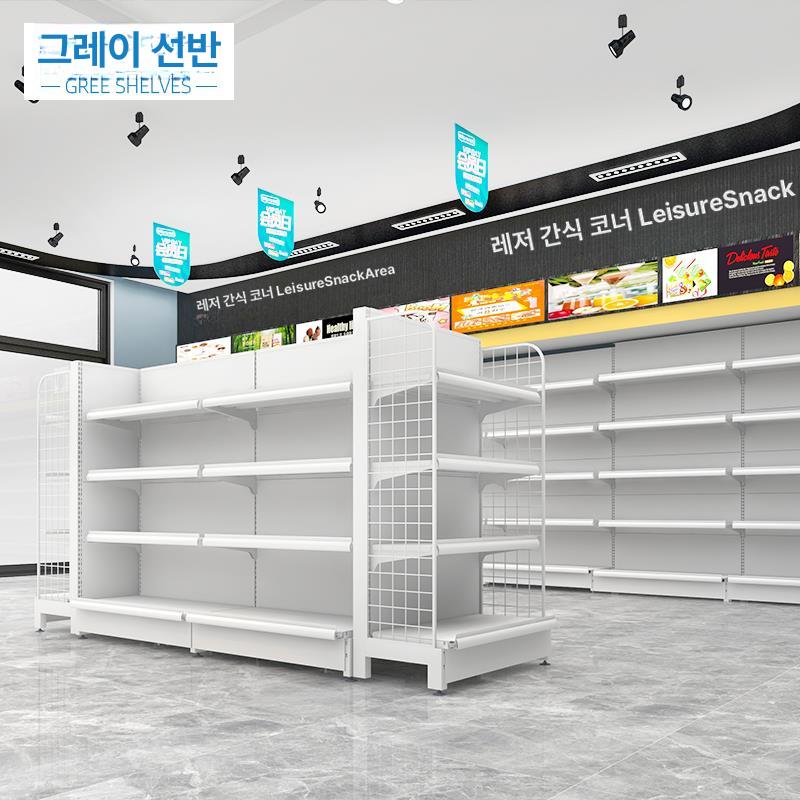 화이트렉 다층선반 진열대 거치대 편의점 철제선반 랙철제선반 슈랙철제선반 창고철제선반 양면 조합 길이 약 2.2m 1.6m - 상세 이미지 4