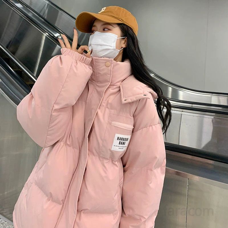 여성 중학생용 루즈핏 경량 패딩 코트 가벼운 착용감 귀여운 디자인 데일리 겨울 아우터 따뜻한 스타일