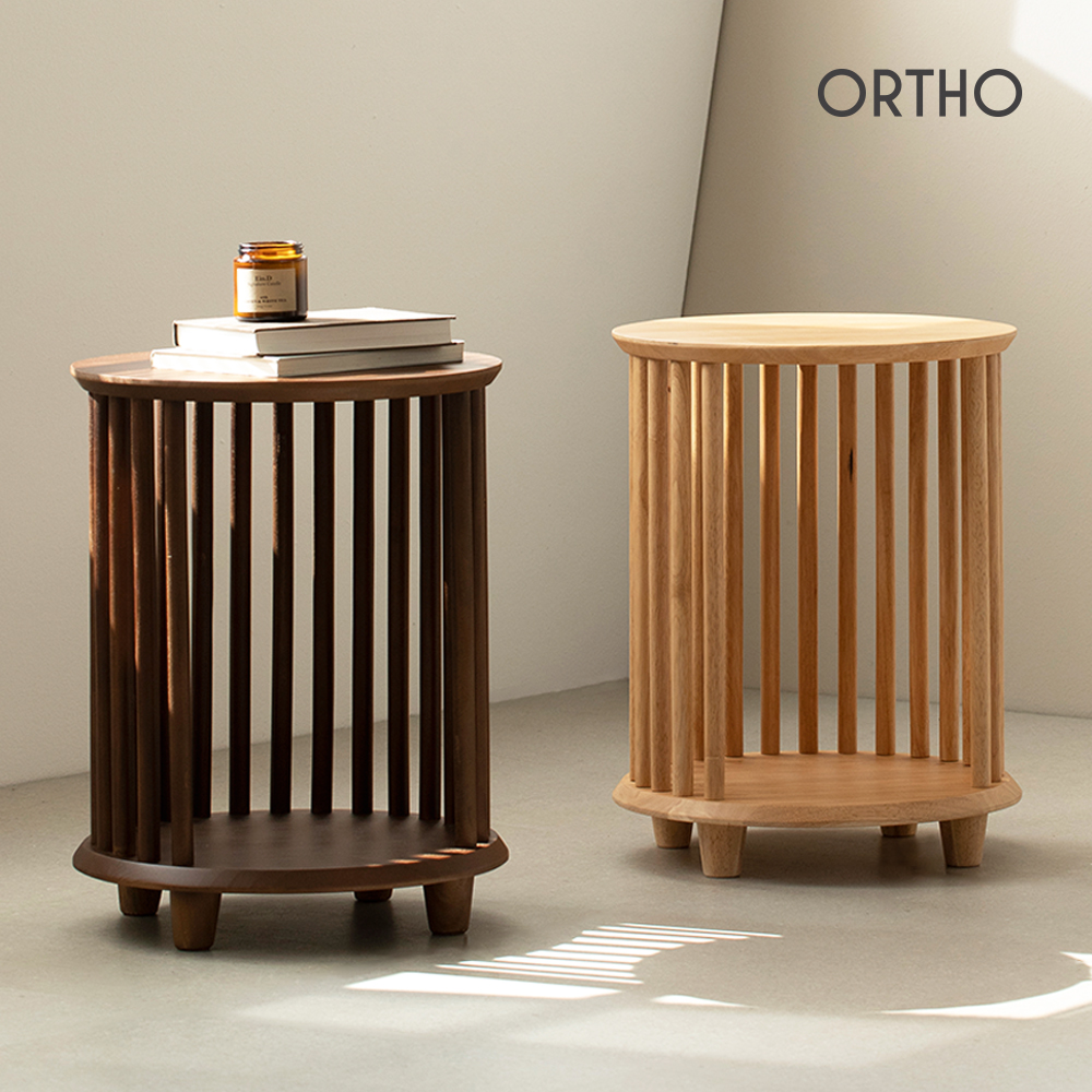 올쏘 아이비 1단 원목 침대 협탁 거실 사이드 테이블 다크브라운