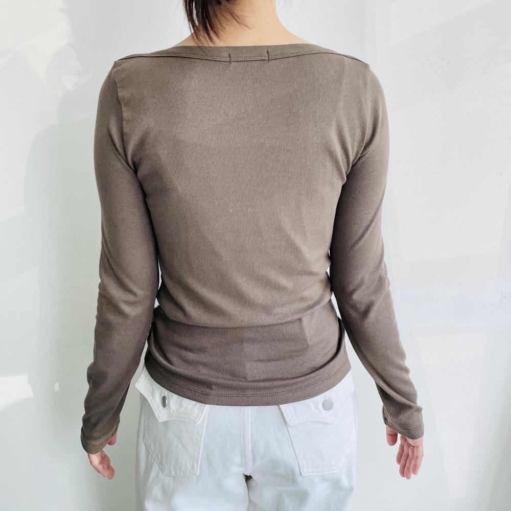 입술넥티셔츠 랍빠티 모달 레이어드 이너 긴팔 티셔츠 - 상세 이미지 5