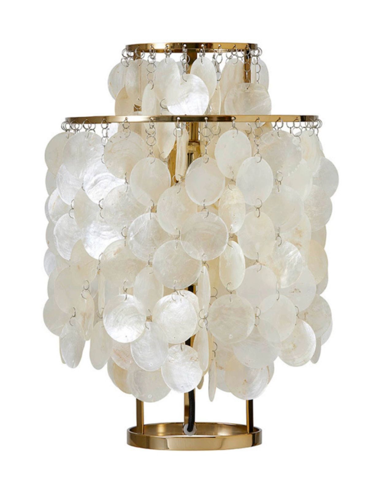 펀 자개 조명 무드등 인테리어조명 테이블램프 크롬 직경 30x높이 45CM-1개 버튼 스위치 국내 평면 플러그 - 상세 이미지 5