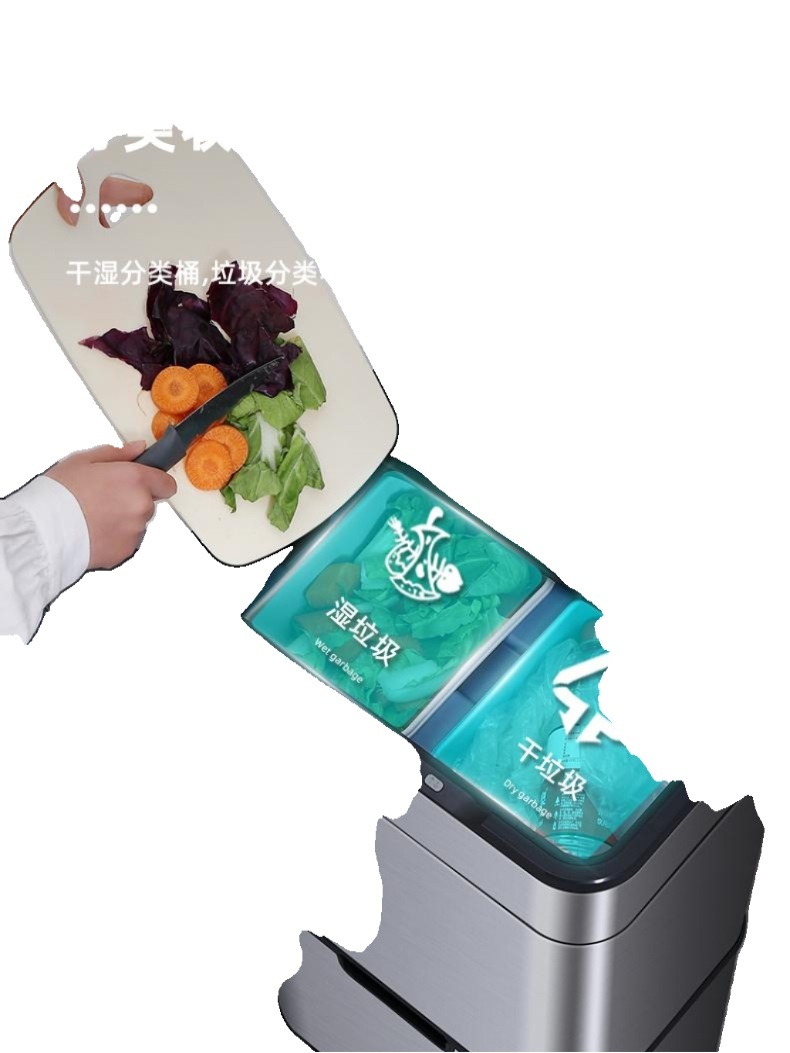 스테인리스 자동센서 분리수거통 주방과 거실 모두 어울리는 대용량 위생 스마트 쓰레기통 24L 이중 오존 - 상세 이미지 4